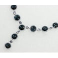 thumbnail image 4 of Faship Gorgeous Navy Blue Premium Rhinestone Crystal Floral Necklace Earrings Set, 4 of 6