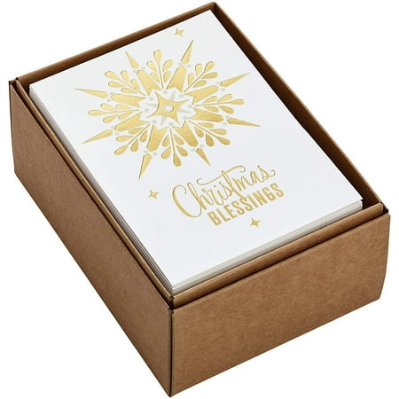Hallmark Religious Boxed Christmas Cards Assortment, Gold Foil (48