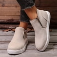 thumbnail image 6 of Willtoo Women's Faux Suede Ankle Boots, Round Toe Side Zip High Top Sneakers with Chunky Sole, Casual Non-Slip Walking Footwear, 6 of 6