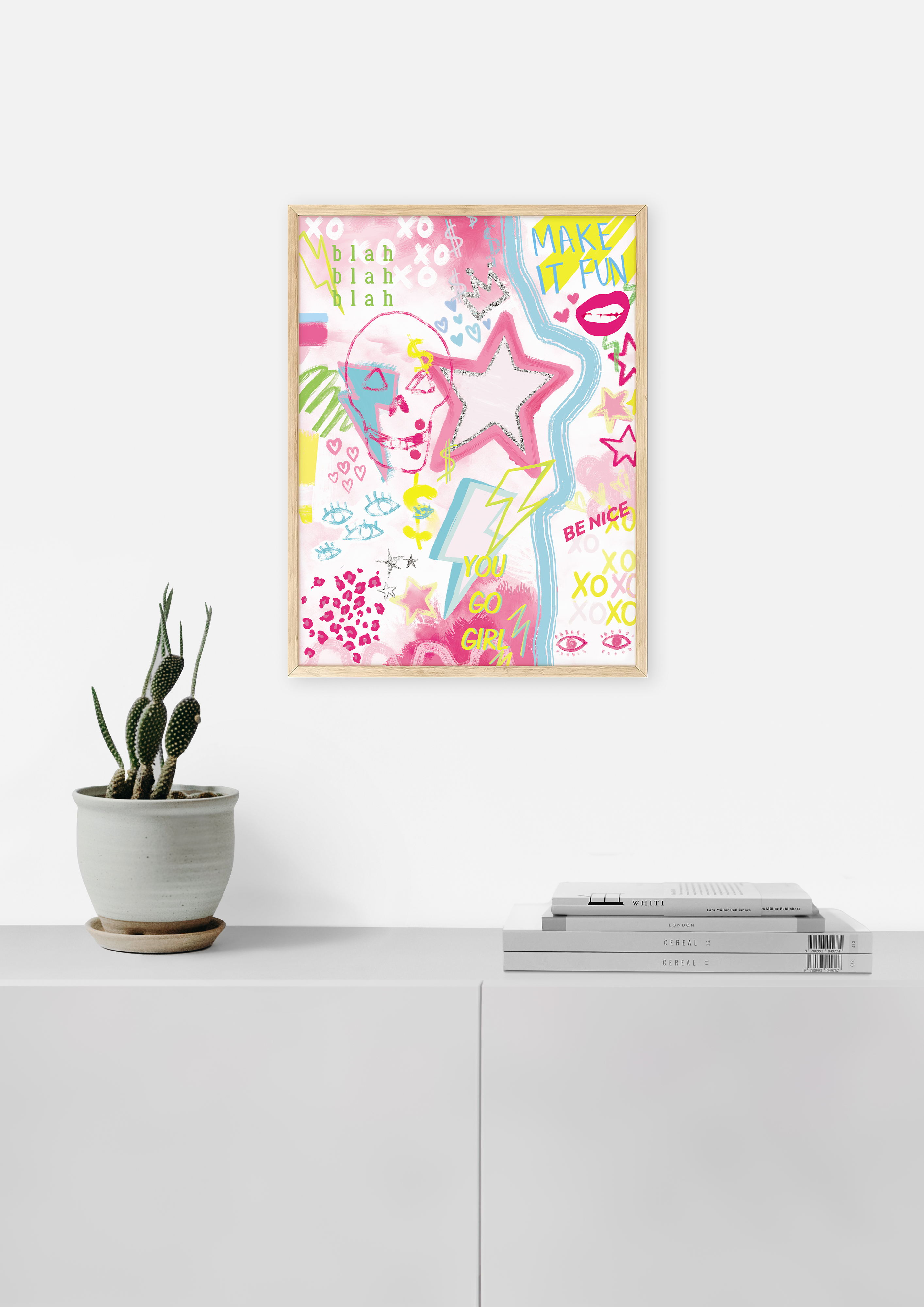 Preppy XOXO Brush Pink Poster by miavaldez