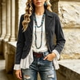 thumbnail image 2 of uublik Jean Jacket Women Black Casual Long Sleeve Button Down Denim Jacket Fall Coat, 2 of 6