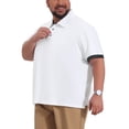 thumbnail image 4 of INSPIRE CHIC Men's Big & Tall Short Sleeve Office Soft Knitted Business Polo Shirt XL White, 4 of 4