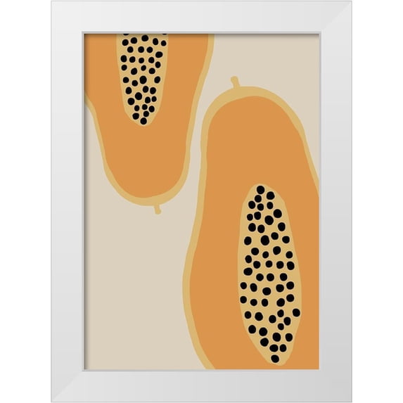 Artographie Studio 24x32 White Modern Wood Framed Museum Art Print Titled - Papaya Fruit