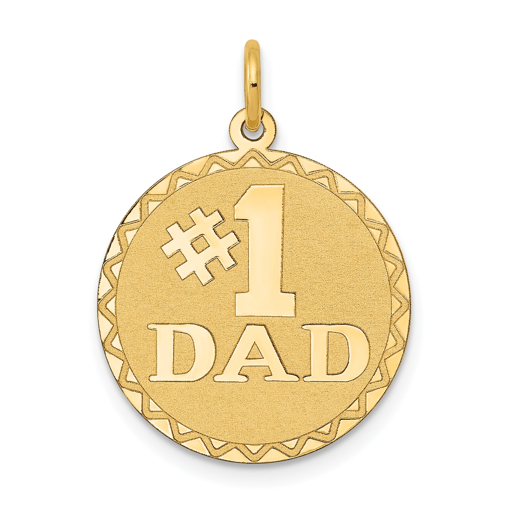 14k Yellow Gold #1 Dad Charm Necklace 