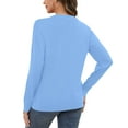 thumbnail image 3 of Uvplove Women's Long Sleeve Cardigan V-Neck Oufits Knit Button Down Casual Sweater,Light Blue,M-3XL, 3 of 9