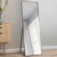 thumbnail image 3 of NeuType Black Floor Mirror with Stand Large Full Length Mirror Modern Wall Mounted Mirror 55"x16", 3 of 8