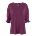 thumbnail image 6 of Godom Women's 2025 Fashion Tops 3/4 Length Sleeve Business Casual Blouses Summer Tees Shirts, 6 of 7