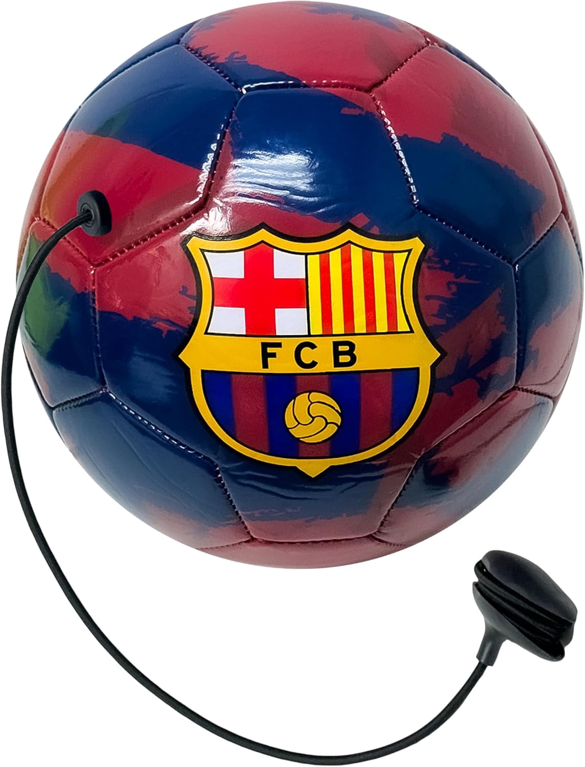 Icon Sports FC Barcelona Training Ball, Size 4, Red/Navy, PVC, Cord
