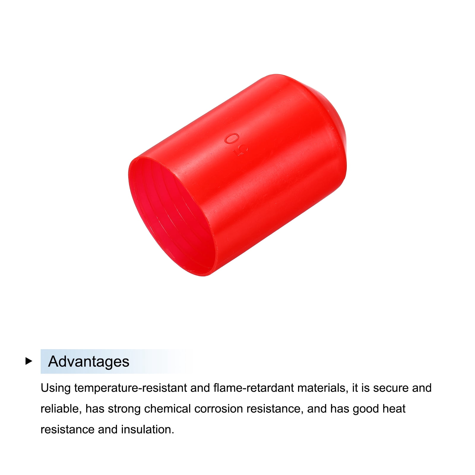 50Pcs Heat Shrink End Cap 50mm ID x 75mm l 2:1 Ratio Waterproof Electrical Wire Wrap Heat Shrink Tubing Caps Lined Sealed for Wire Cable, Red