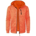 thumbnail image 2 of Felirenzacia Men's Solid Color Multiple Pockets Sports Ditness Training Long Sleeved Hooded Casual Jacket, Orange,M, 2 of 4
