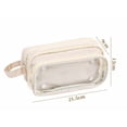 thumbnail image 3 of Large Capacity Pouch Case with 3 Zippers, Aesthetic Pencil Case Pouch, Cute Pencil Bag for Classroom Stationery Storage (Black), 3 of 9