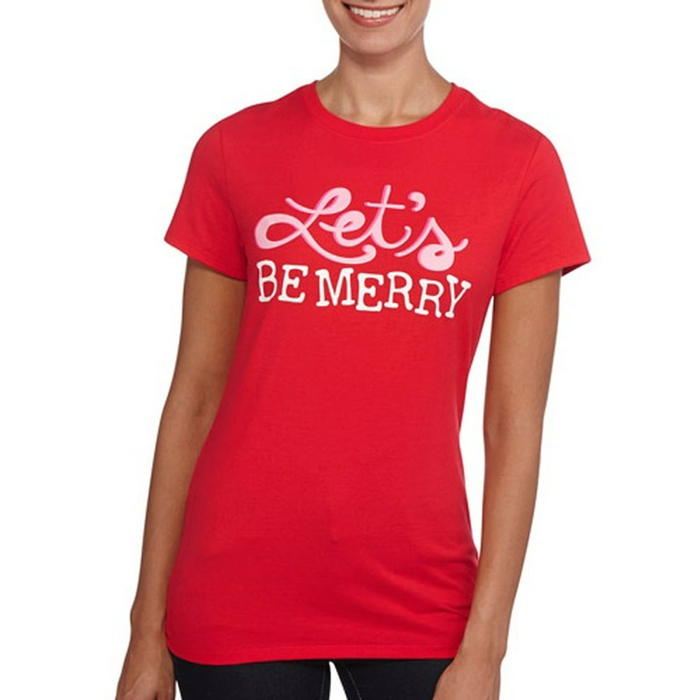 Holiday Time - Holiday Time Women's Holiday Tees - Walmart.com ...