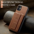 thumbnail image 5 of for iPhone 11 Wallet Case with Card Holder RFID Blocking Magnetic Car Mount Back Flip Kickstand Cover Credit Card Slots Premium PU Leather Men Women Phone Case For iPhone 11,Brown, 5 of 9
