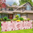 thumbnail image 2 of 9.84ft*1.64ft Graduation Banner 2024 Rose Gold Graduation Decoration, Rose Gold Graduation Courtyard Banner of 2024 Yard Sign Backdrop for Grad Party Decor Outdoor Indoor Garden Sign Pink Flower, 2 of 8