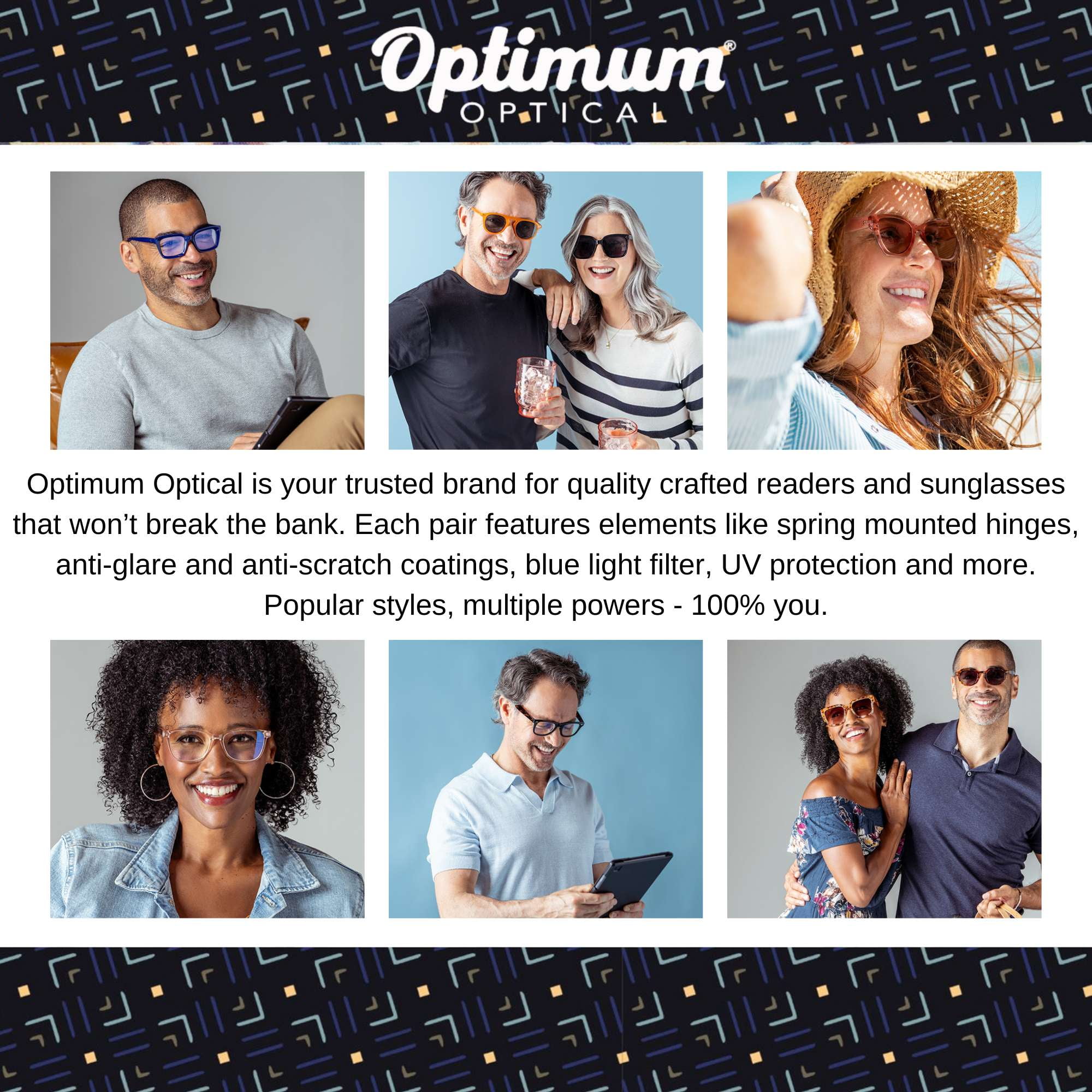 Optimum Optical Signature Blue Light Filtering Readers - Specs Appeal, +1.50