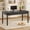 Black, variant on SEDETA 47 Inch Solid Wood Computer Desk with 3 Drawers, Real Pine Wood Home Office Writing Desk, Vintage Makeup Vanity Desk for Bedroom, French Wave Carved Executive Study Table, White