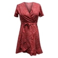thumbnail image 4 of Qiopertar Liquidation à Moins de 5$ Robe d'Été Mode Femme Manches Courtes Col en V Décontractée Longueur Genou Liquidation jusqu'à 65 % de Réduction, 4 of 6