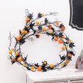 thumbnail image 2 of EUDIDV Spooky Halloween Ornaments Halloween Decorations 1.8 Meters Black Maple Leaf Horror Pumpkin Rattan Home Party Pendant Door Hanging Creepy Props, 2 of 6