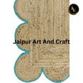 thumbnail image 2 of Jaipur Art And Craft Jute Area Rug Beige Sky Blue Border Rectangle Braided Carpet (9x10 Sq ft), 2 of 7