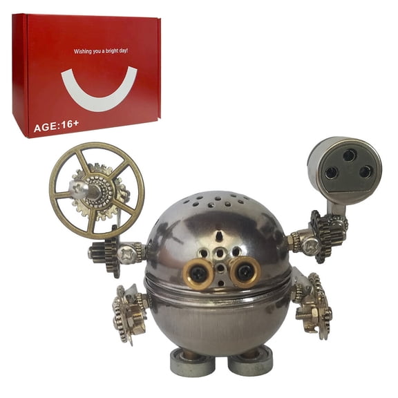 3D DIY Steampunk Metal Robot Model Kit, Stainless Steel Iron Figure Assembly Puzzle, 200  PCS Mechanical War Machine Desk Decor Collectible