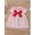 thumbnail image 2 of Bagilaanoe Baby Girl Party Dress Ruffle Short Sleeve A-line Princess Dresses 6M 9M 12M 18M 24M 2T Toddler Summer Patchwork Tulle Skirt, 2 of 9