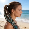 thumbnail image 3 of Boho Braided Ponytail Extension with Hair Ties,20in Hand-Braided Fashionable Long Viking Dreadlock Beads Ponytail Synthetic Hairpiece,Lightweight Long Viking Dreadlock Beads Ponytail for Women, 3 of 9