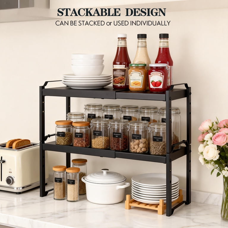 TAIMASI 2-Pack Expandable Cabinet Organizer Shelves photo 5