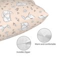 thumbnail image 3 of Zufioo Cute Rabbit Print Double-Sided Throw Pillow Cover, Pillow Protector Home Decor - With Hidden Zipper, Suitable for Bedroom, Living Room, Car Interior-20"x30", 3 of 6