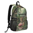 thumbnail image 2 of JIALIOU 14" Laptop Backpack Waterproof Airline Approved Stylish Casual Daypack for Travel Business College Work, Baby Tiger Sits on Leaf, 2 of 8