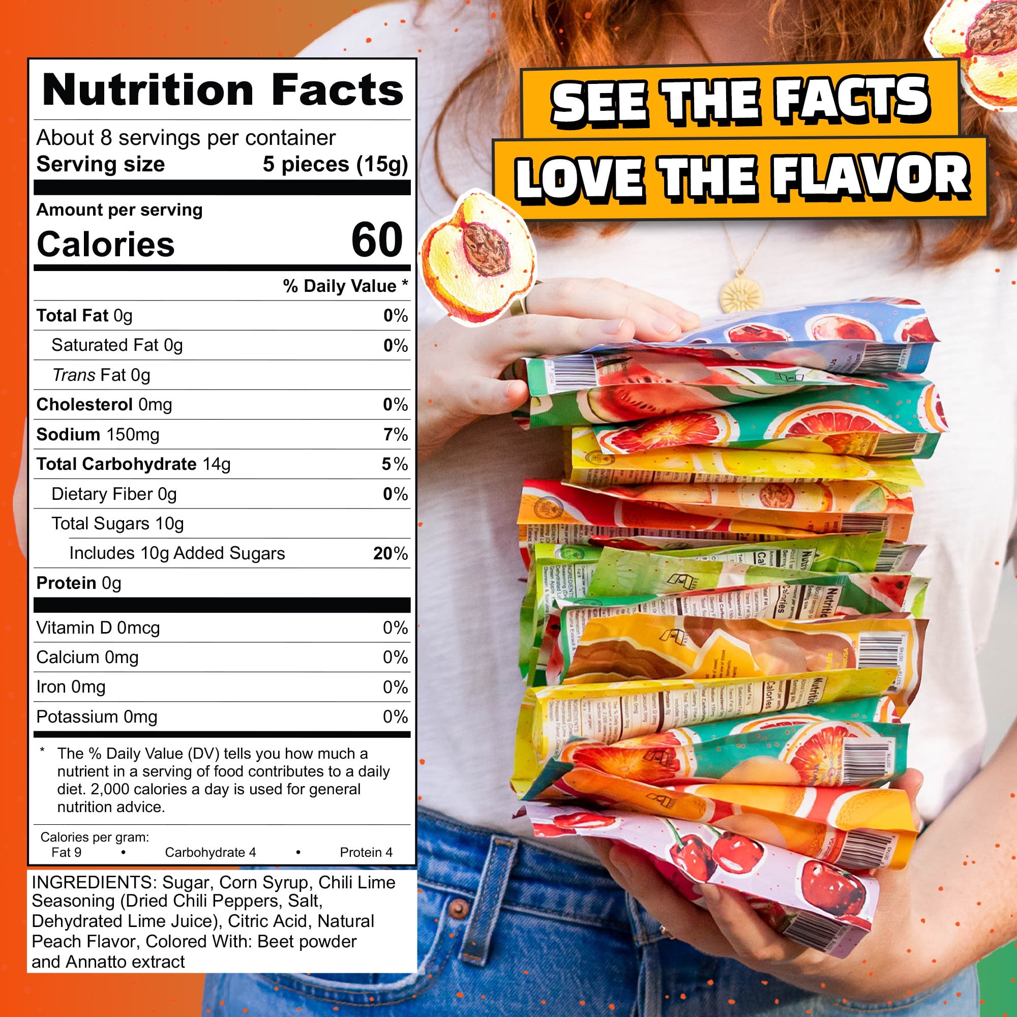 Tamalitoz Peach Slapped – Mexican Candy Spicy Peach Hard Candy with Chile, Lime & Sea Salt – Handcrafted Fruity Candy, Gluten-Free, Kosher, No Artificial Colors – 5 Bags, 4oz Each