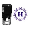 thumbnail image 1 of Printtoo Octagon Celtic Swirl Frame H Alphabet Monogram R-40 Self Inking Rubber Stamp Office Stationary-Violet, 1 of 3