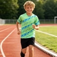 thumbnail image 2 of mgoYE Boy Clothes Kids Boy's Summer Outfits Shorts Sleeve Crewneck T Shirt Tops Tees Shorts Sets Boy's 2 Piece Outfits Size 7-8 Years, 2 of 7