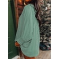 thumbnail image 4 of Women's Dressy Casual V Neck Batwing Sleeve Blouse - Loose Fit Smocked Cuff Fall Tops, 4 of 8