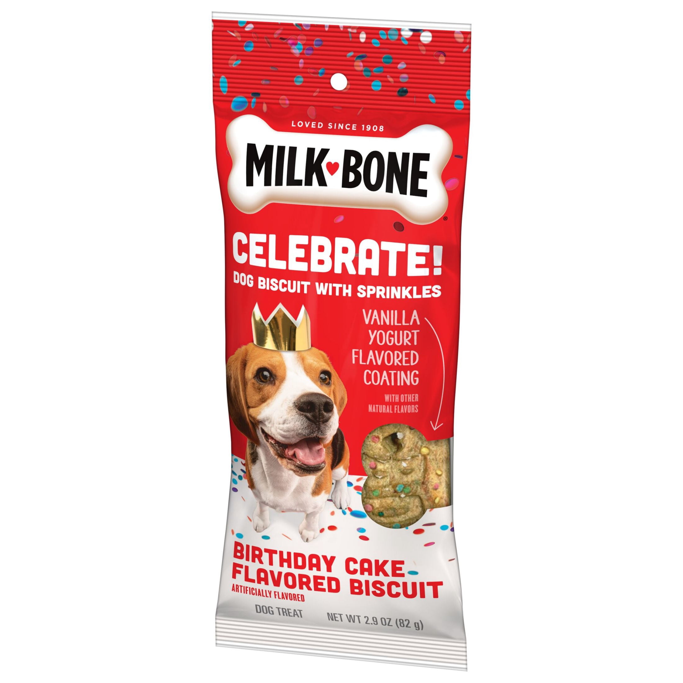 (2 pack) Milk Bone Extra Large Dipped CELEBRATE! Dog Biscuit, 2.9 oz Pouch