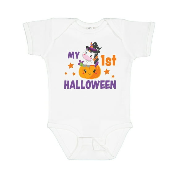 Inktastic My 1st Halloween with Unicorn Witch Girls Baby Bodysuit