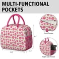 thumbnail image 6 of Lunch Bag Lunch Box for Women Reusable Insulated Lunch Bags,Water-Resistant Strawberry Plants Fruit Pink Cooler Lunch Tote Bag, Large Capacity for Work Travel Picnic, 6 of 6