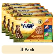 (4 pack) Nature's Recipe Savory Broth Grain Free Wet Dog Food Variety Pack, 2.75 oz Cups (12 Pack)