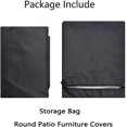 thumbnail image 5 of Round Patio Furniture Covers, Heavy Duty 500D Round Patio Table & Chairs Cover, Black Waterproof Outdoor Table Cover, 62" D x 28" H Outdoor Table and Chairs Cover, 5 of 5