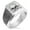 Silver, variant on Stainless Steel Pirate Skull & Crossbones Needle Stripe Pattern Biker Style Polished Ring