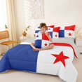 thumbnail image 4 of Manfei Panama Flag 7-Piece King Bedding,Patriotic Theme Art King Bed in a Bag,Red Blue White,Light Gray Reversible, 4 of 7