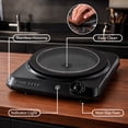 thumbnail image 5 of OVENTE Countertop Infrared Single Burner, 1000W Electric Hot Plate with 7” Ceramic Glass Cooktop, 5 Level Temperature Setting & Easy to Clean Base, Compact Stove for Home Dorm Office, Black BGI101B, 5 of 7