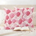 thumbnail image 3 of Pink Geometric Moroccan Outdoor Waterproof Pillow Covers, Abstract Art Pink Ombre Modern Decorative Square Throw Pillowcase Sofa Cushion Sham for Patio/Couch/Chair, 26"x26" 2 Pack, 3 of 8