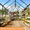 thumbnail image 3 of Jocisland 6x12x6.3 FT Polycarbonate Greenhouse for Outdoors with 2 Windows, Dual Swing Doors, Aluminum Walk-in Frame, Heavy Duty Garden Greenhouse for Backyard, Black, 3 of 9