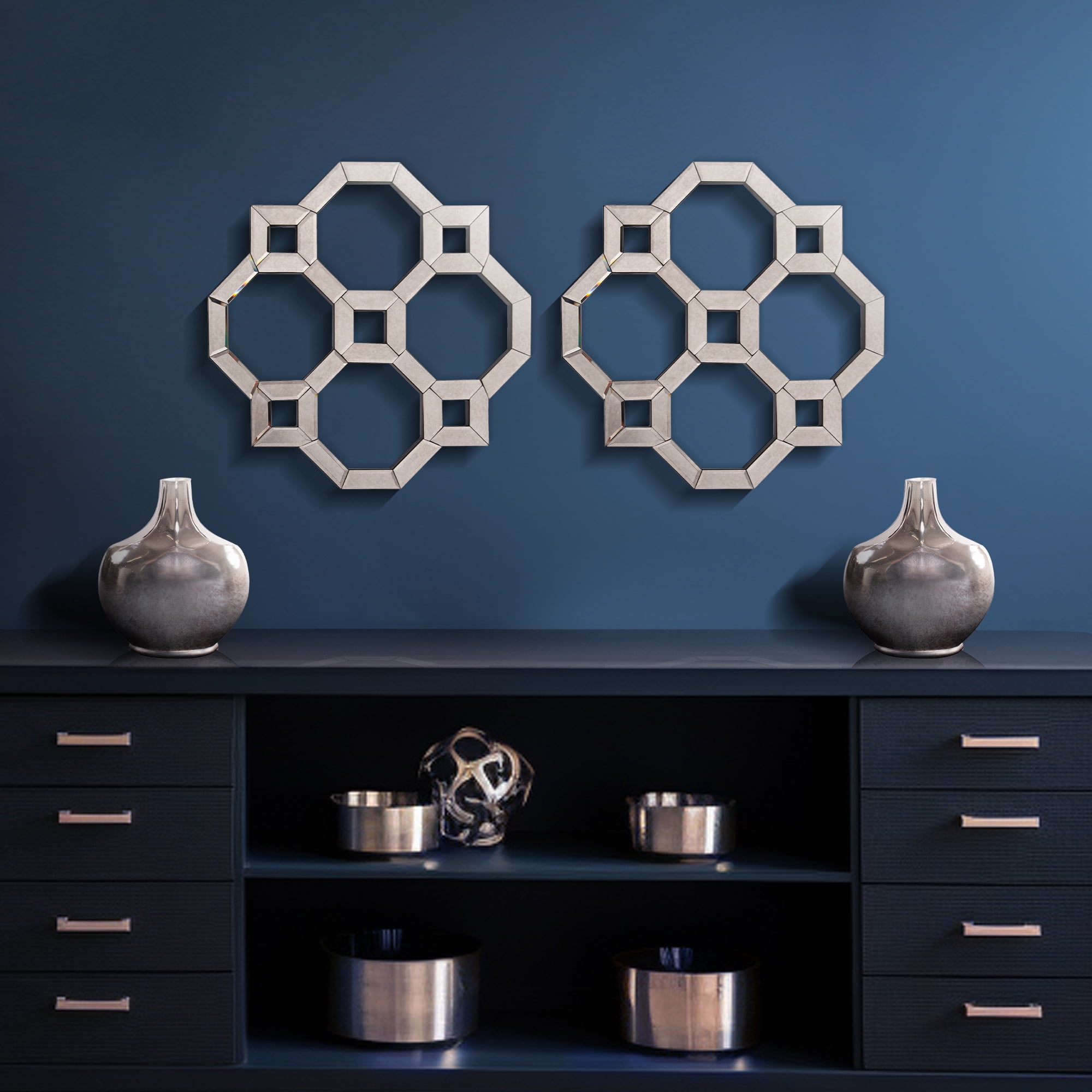 Tyler Dillon Geometrical Patterned Wall and Accent Mirror 20.5"H x 20.5"W