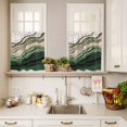 thumbnail image 3 of Abstract Wave Texture Curtain Valances Set Retro Watercolor Bump Kitchen Curtains 36&nbsp;inch Length Rod Pocket Valance and Tiers 3 Piece Set Small Bedroom Bathroom Laundry Decor, 3 of 9