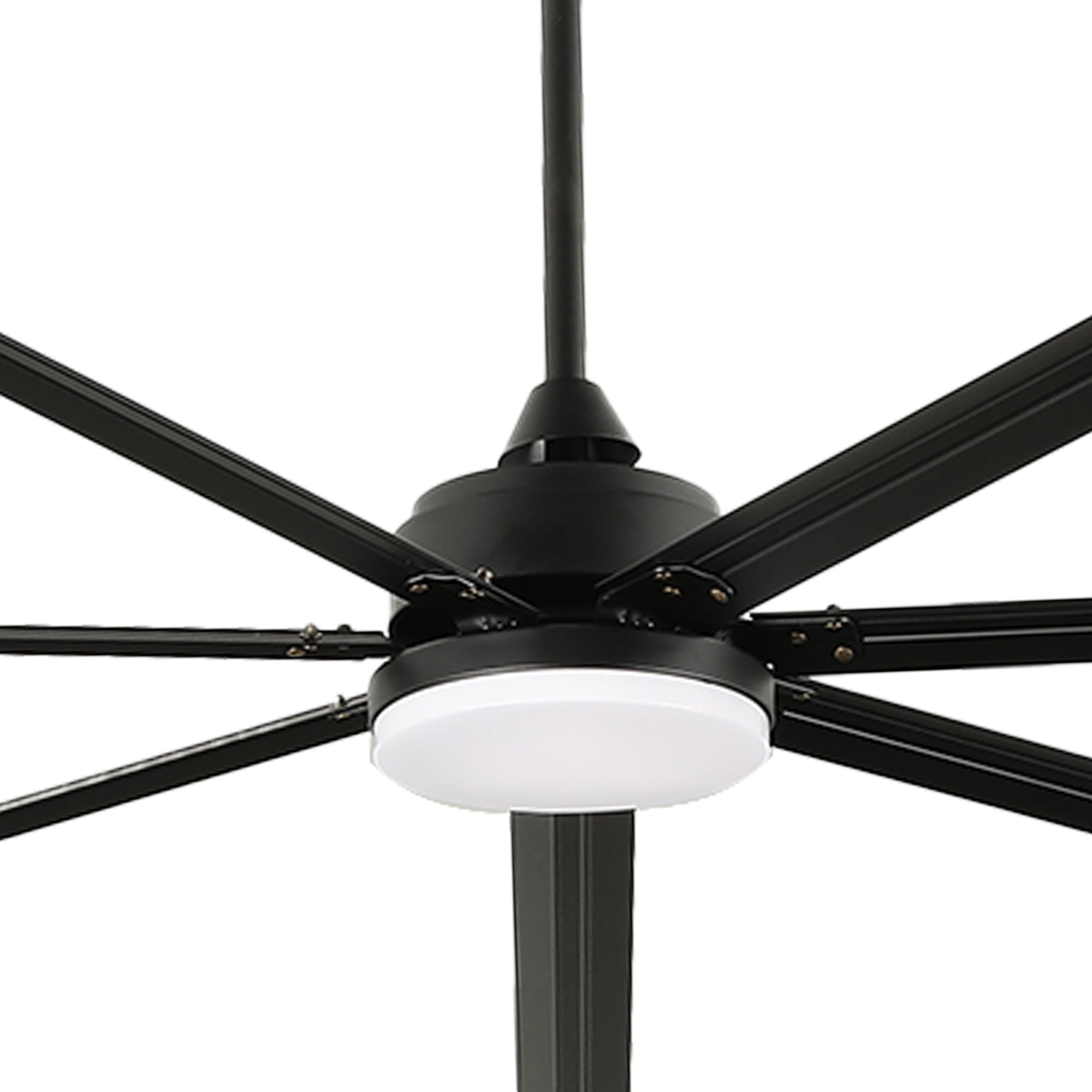 Uforic 96 inch Industrial Ceiling Fan with Lights and Remote Control – Quiet, High Airflow, Durable for Home & Commercial Use - Black