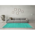 thumbnail image 3 of Ahgly Company Machine Washable Indoor Rectangle Abstract Turquoise Blue Contemporary Area Rugs, 5' x 8', 3 of 4