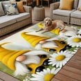 thumbnail image 2 of Fsddascl Spring Gnomes Outdoor Rug for Patio/Deck/Porch, Non-Slip Large Area Rug 4 x 6 Ft, Retro Summer Daisy Flower Oil Painting Indoor Outdoor Rugs Washable Area Rugs, Camping Rug Carpet, 2 of 5