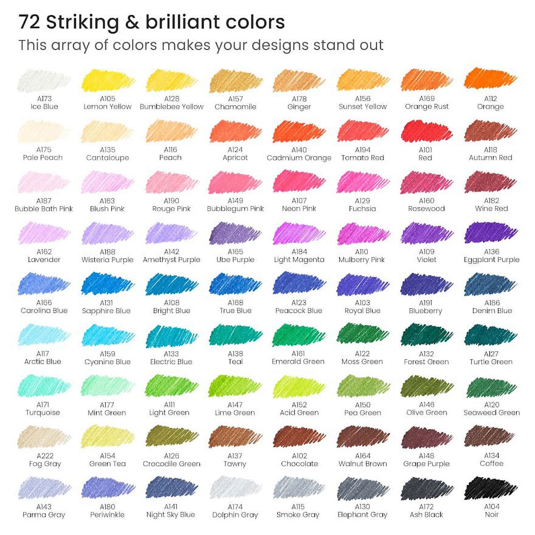Arteza Inkonic Fineliner Markers, 0.4mm Fine Tip, Assorted Colors, 72 Count