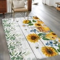 thumbnail image 3 of Sunflowers Area Rug 4'x6', Floral Green Leaves Bees Watercolor Wooden Washable Non-Slip Rugs, Low Pile Large Carpet for Living Room Bedroom Dining Room Kitchen Office Indoor Mat, 3 of 9